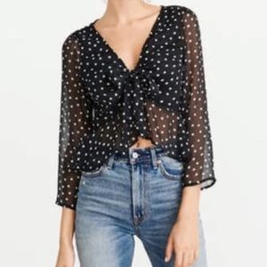 Abercrombie Sheer Dotted Top